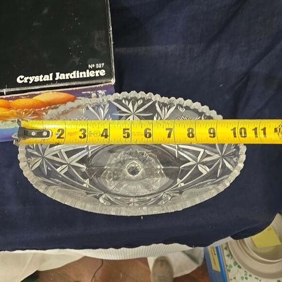 Stunning Jardiniere 24% Lead Hand Cut Lead Crystal Helena Stem Centerpiece 327 - Picture 11 of 11